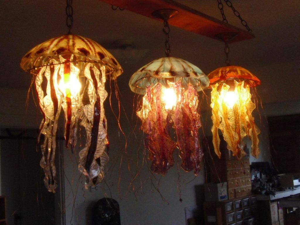 Glass Jelly Fish And Squid Lamps for you