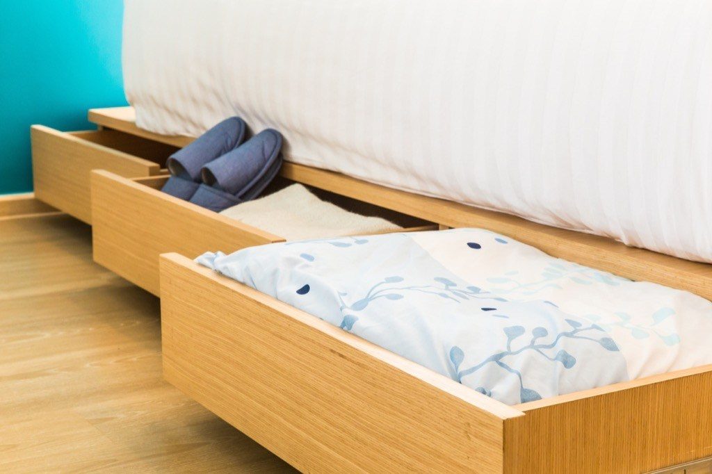 Opt for beds with storage drawers