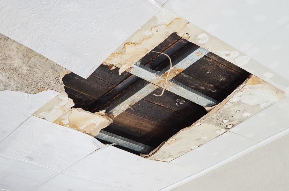 leak in living room ceiling