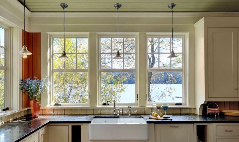 cottage style kitchen light fixture over sink