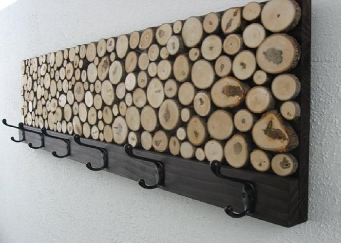 Sliced Wood Coat Rack