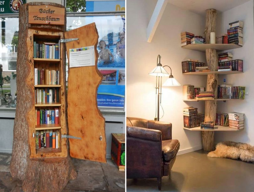 Log Bookcase