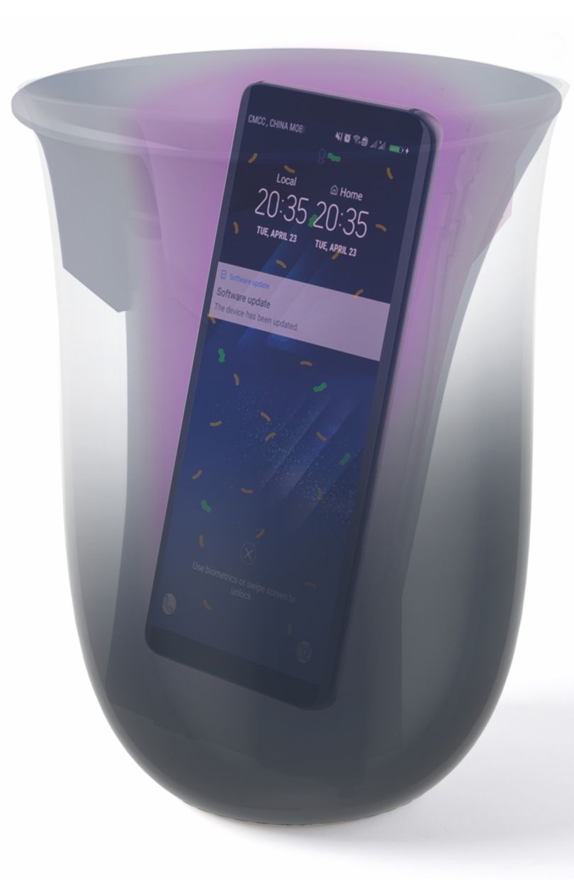 Lexon Oblio Wireless Charger Sanitizes Phone