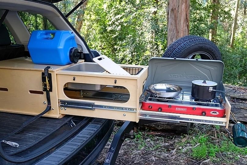 slide out camp kitchen with sink