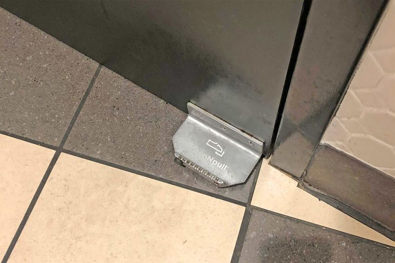 Foot-Operated StepNPull Door Handle