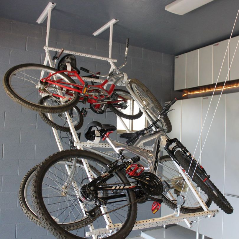 hanging bicycles in garage