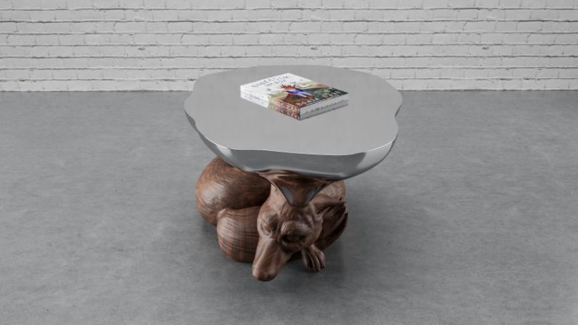 Centre table with an animal figurine