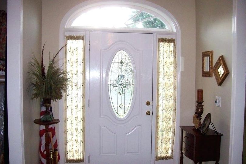 Glass Main Door With Curtains