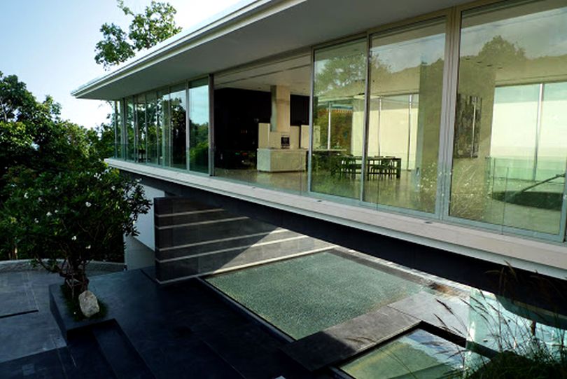 Beach Front House with Glass Front Door