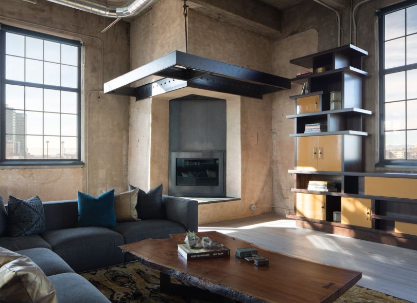 Modern fireplace in the chimney stack