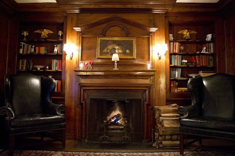 Home Library Fireplace