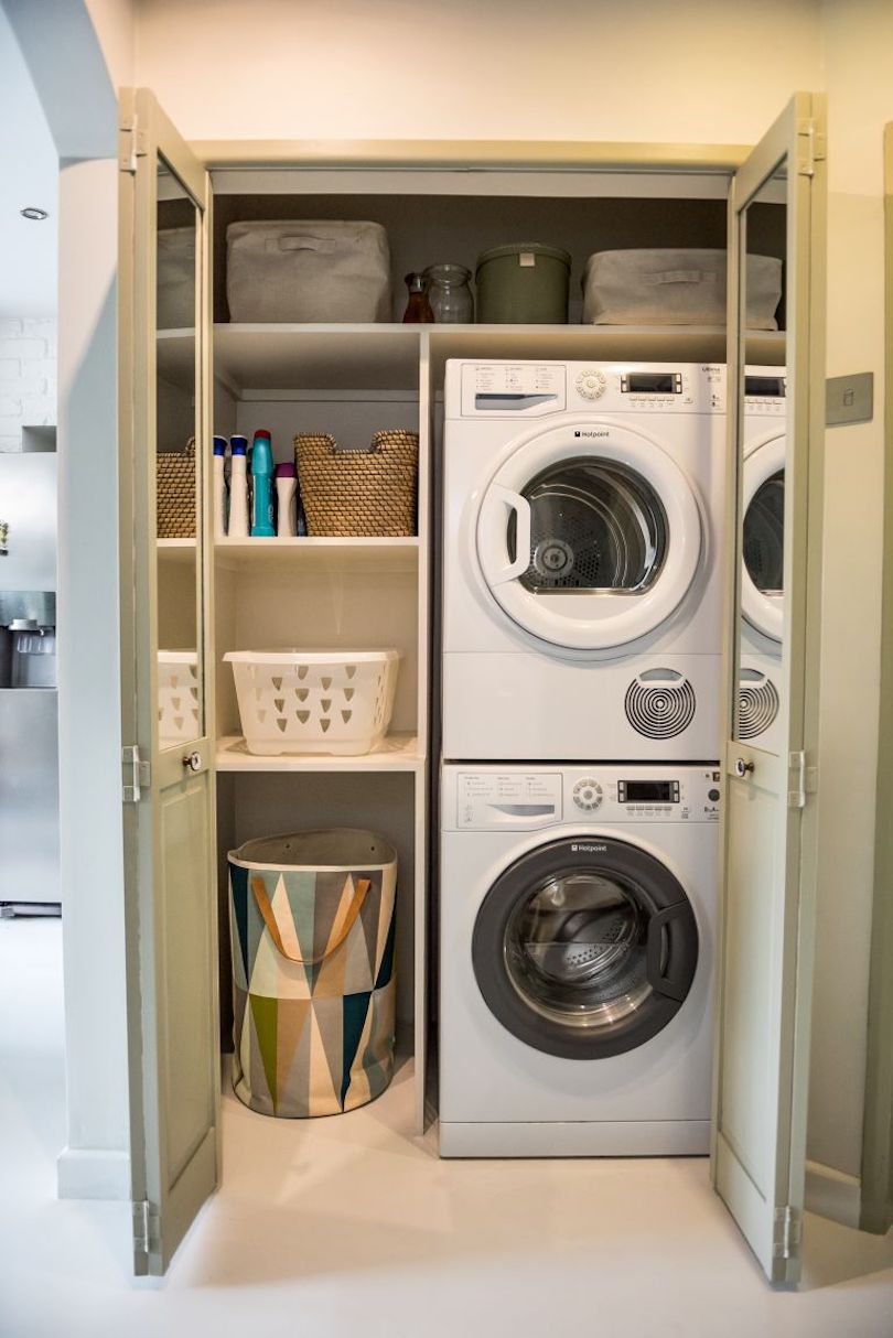 Add a small utility room in your hallway upstairs