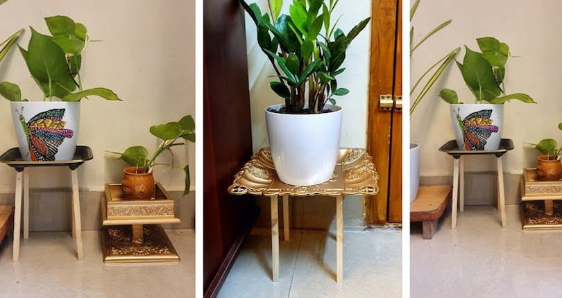 DIY Acrylic + Wooden Plant Stand