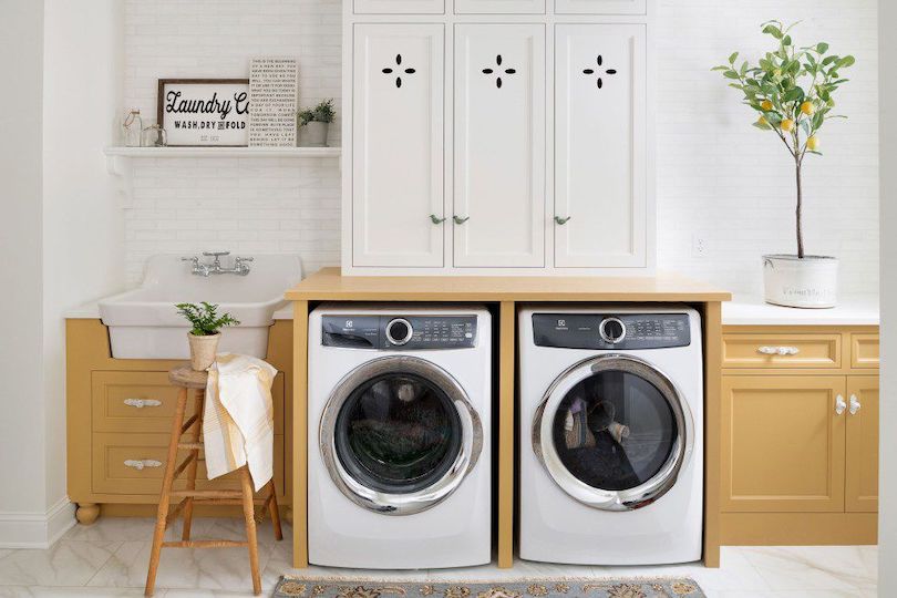 Beautiful Cabinets and Faux Greenery