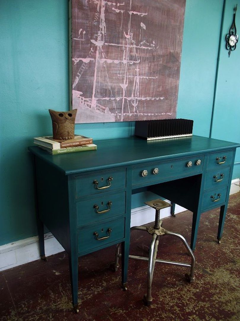 Deep Teal - painted furniture ideas before and after - pep up home