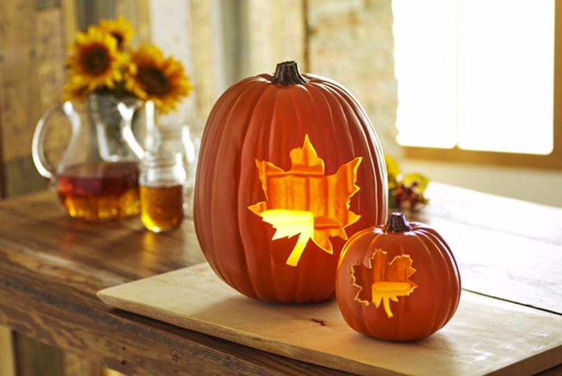 Autumn Leaf Pumpkin Carving Idea