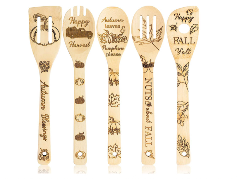 Autumn-Themed Wooden Spoons