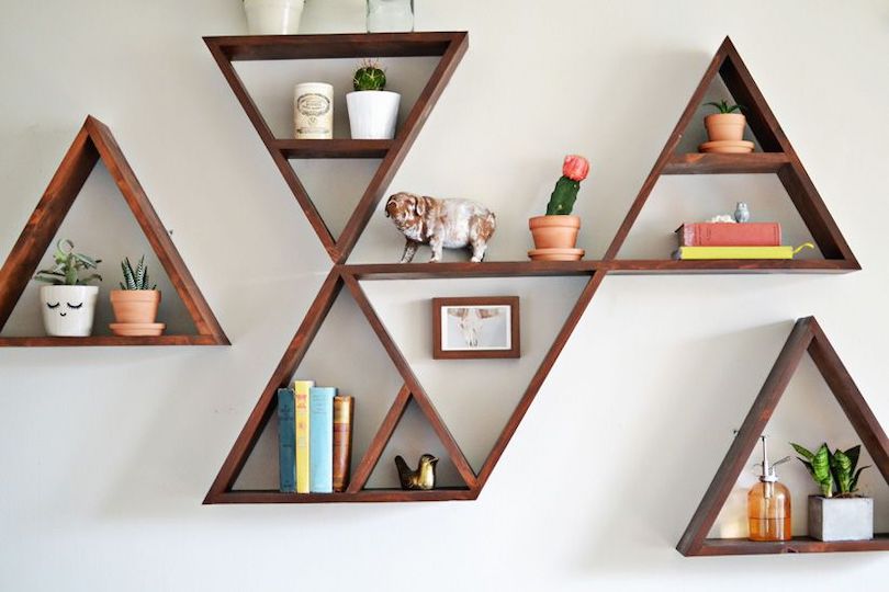 Triangular Wall Shelf Design Ideas