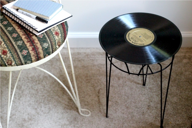 Vintage Record Side Table