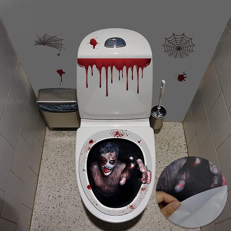 Toilet Monster Halloween Bathroom Decorations