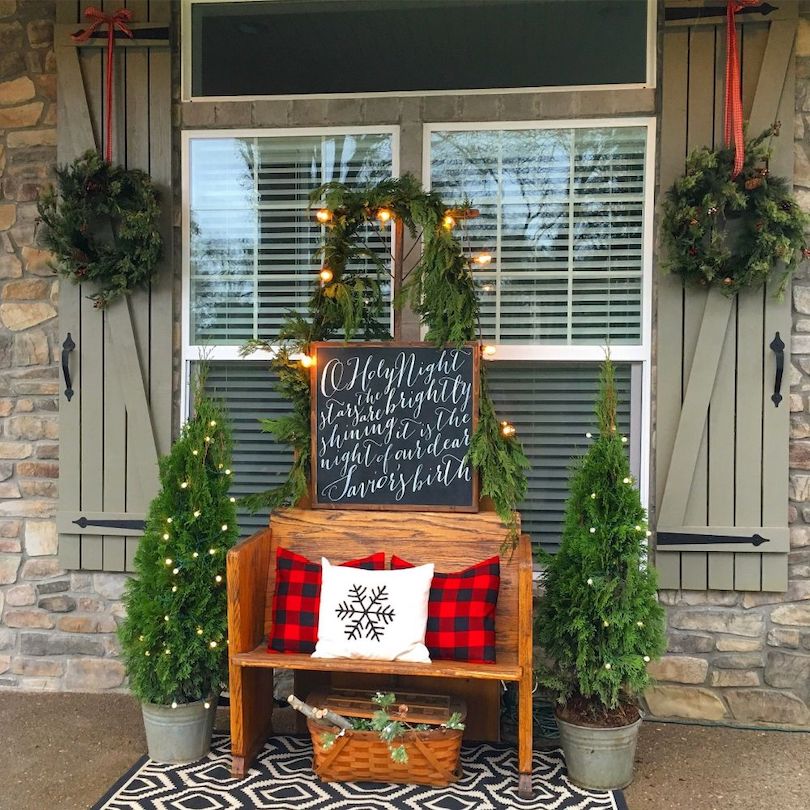 front porch christmas decoration -pepuphome