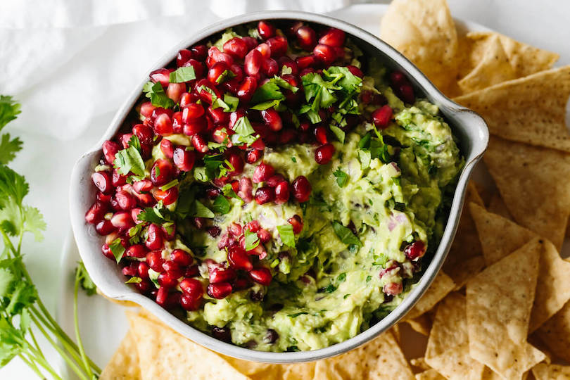 Pomegranate Guacamole - easy christmas appetizers finger foods