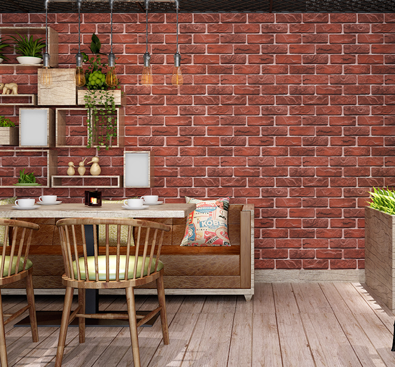 Colours Red Brick effect Embossed Wallpaper  DIY at BQ