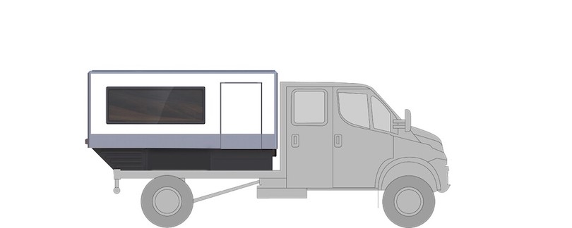 FlexCamp RV Pod Expands To Be a Micro-Cabin on Truck or Trailer