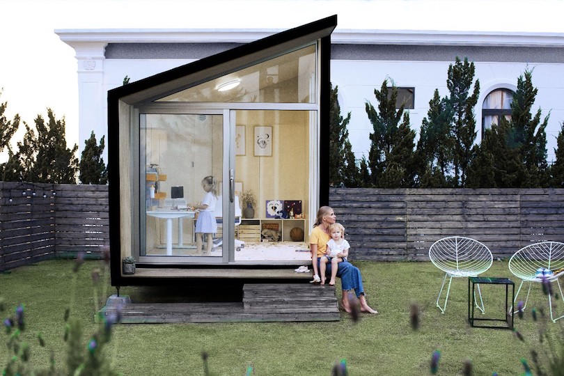 the Pod can be transformed into a backyard office or games room