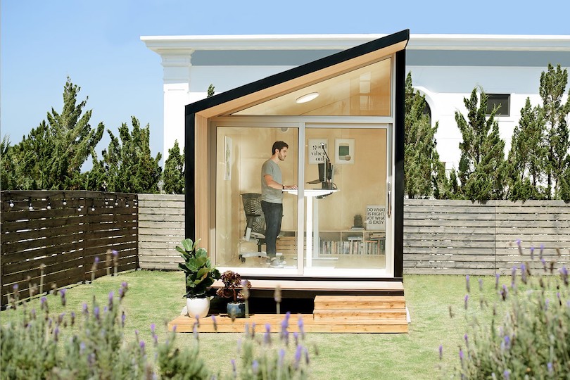 the Pod can be transformed into a backyard office or games room