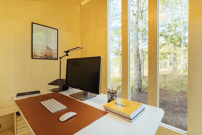 the Pod can be transformed into a backyard office or games room