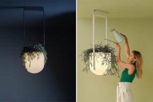Jungle Light Fixture-Planter Combo Brings Greenery Indoors