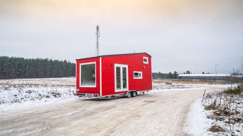 Mobi 05 DAISY is a Tiny House With Red Facade