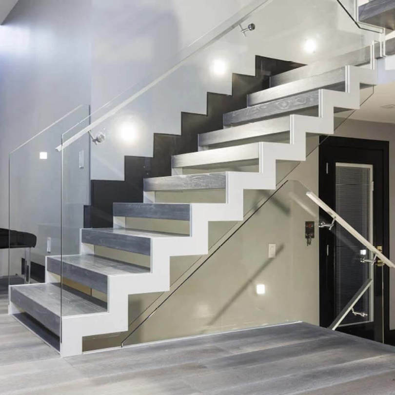 Floating Staircase Design Ideas with Zigzag Stringers