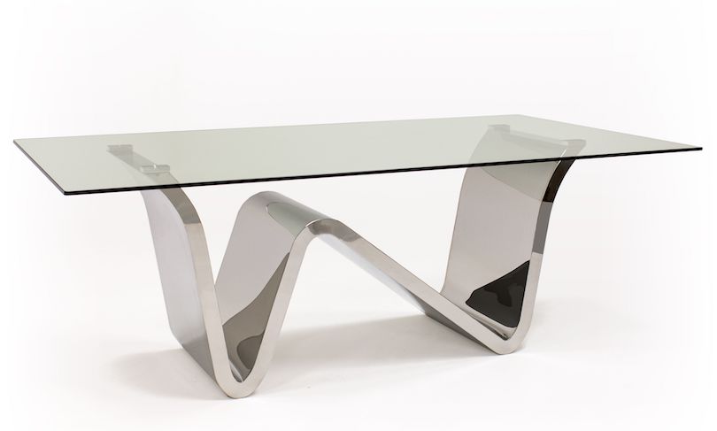 Glass Tables with Wavy Metal Base are Ideal for Squiggly Home Décor