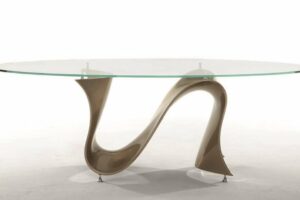 Glass Tables with Wavy Metal Base are Ideal for Squiggly Home Décor