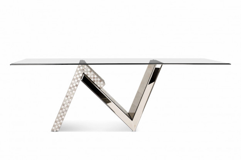 Glass Tables with Wavy Metal Base are Ideal for Squiggly Home Décor