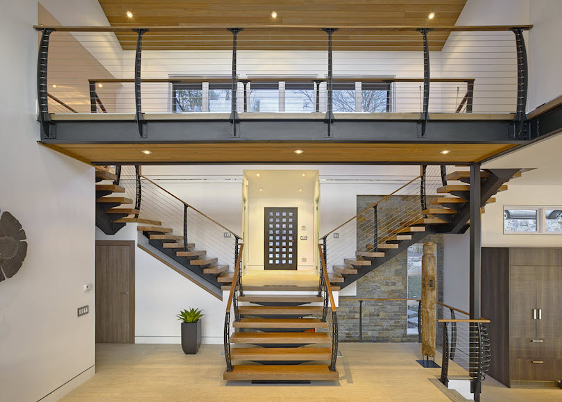 beautiful Grand Entry Split Floating Stairs