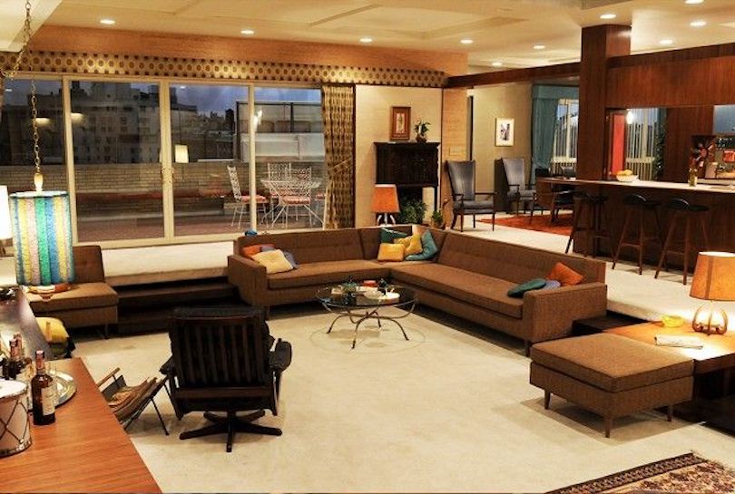 Mad Men-Inspired Living Room With Sunken Design