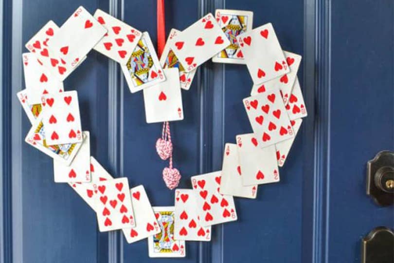 Use Playing Cards For Unique Valentine’s Day Decor