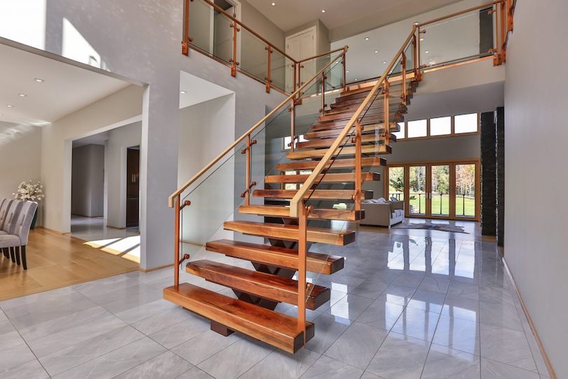 Rustic Floating Staircase Design Ideas