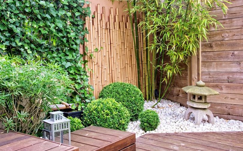 bamboo-garden-landscape-ideas - Bamboo Wall Accents
