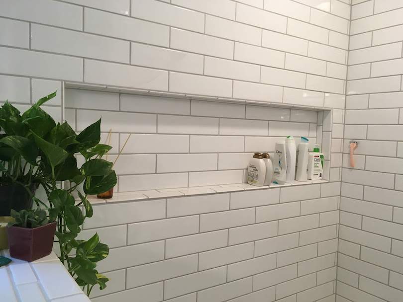 How to tile shower niche without bullnose - Place the tile