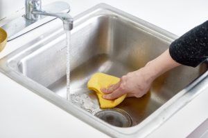 how to remove chemical stains from stainless steel sink