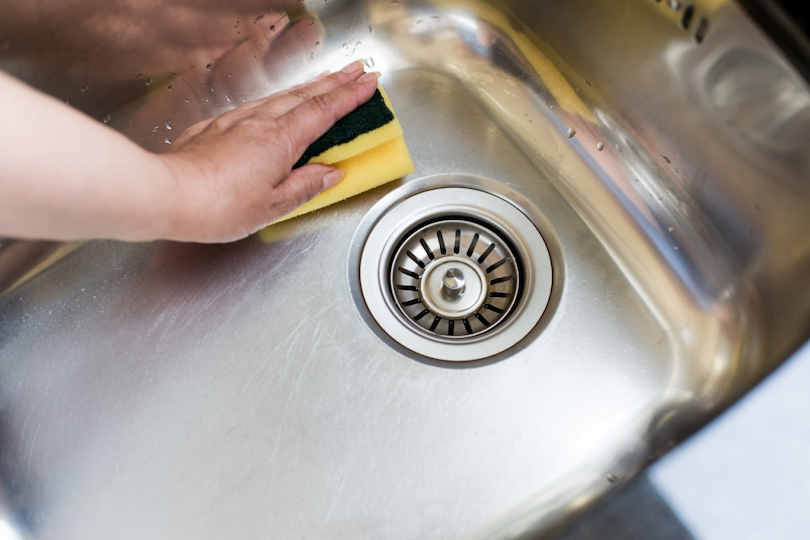 How to remove chemical stains from stainless steel sink