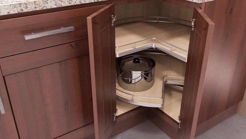 how to organize a corner cabinet without a lazy susan
