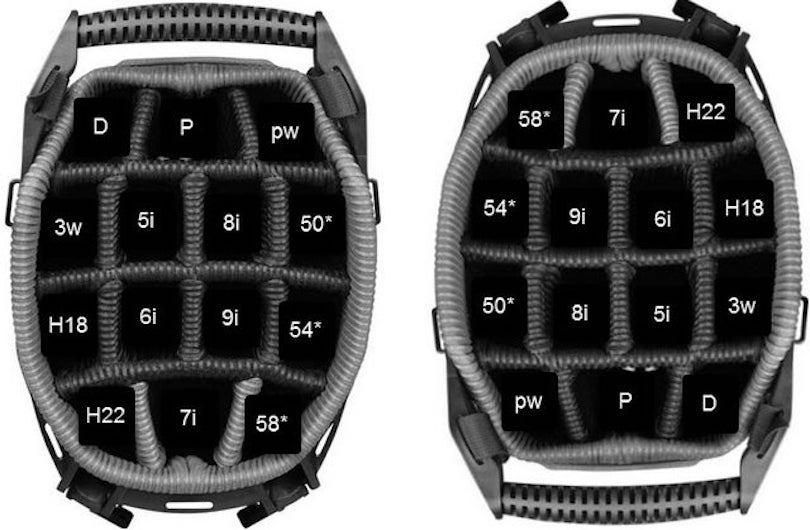 how to organize a 6 slot golf bag