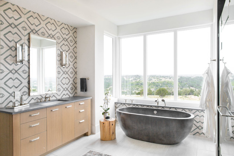 Geometric and Patterned Tiles - Bathroom Remodel Ideas 2023