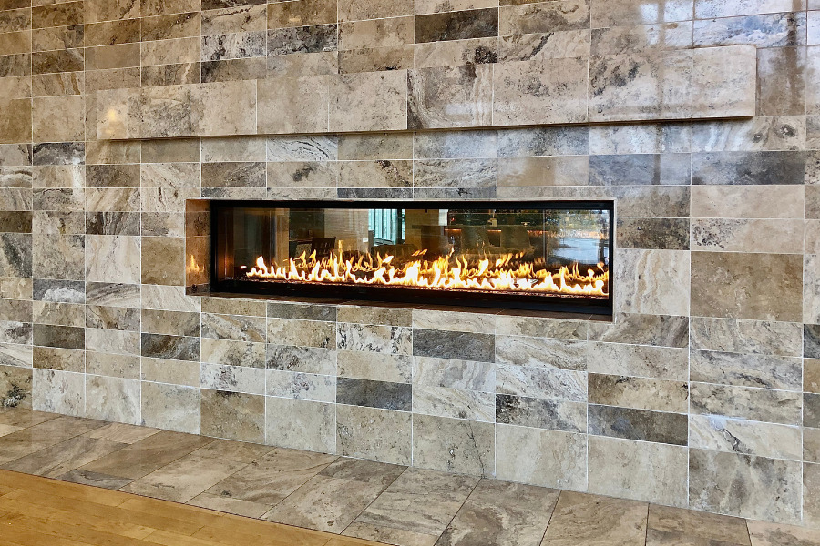 Modern Linear Fireplaces: