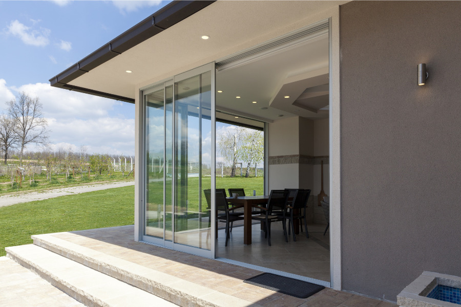 Sunroom with Sliding Doors